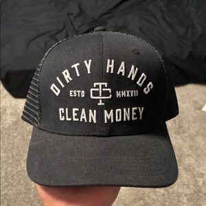 Dirty Hands Clean Money Black Trucker Hat